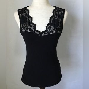 H&M Black Sleeveless Top with Lace S
